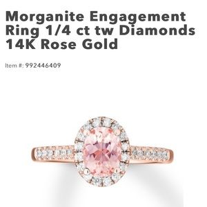 Morganite and Diamond bridal set